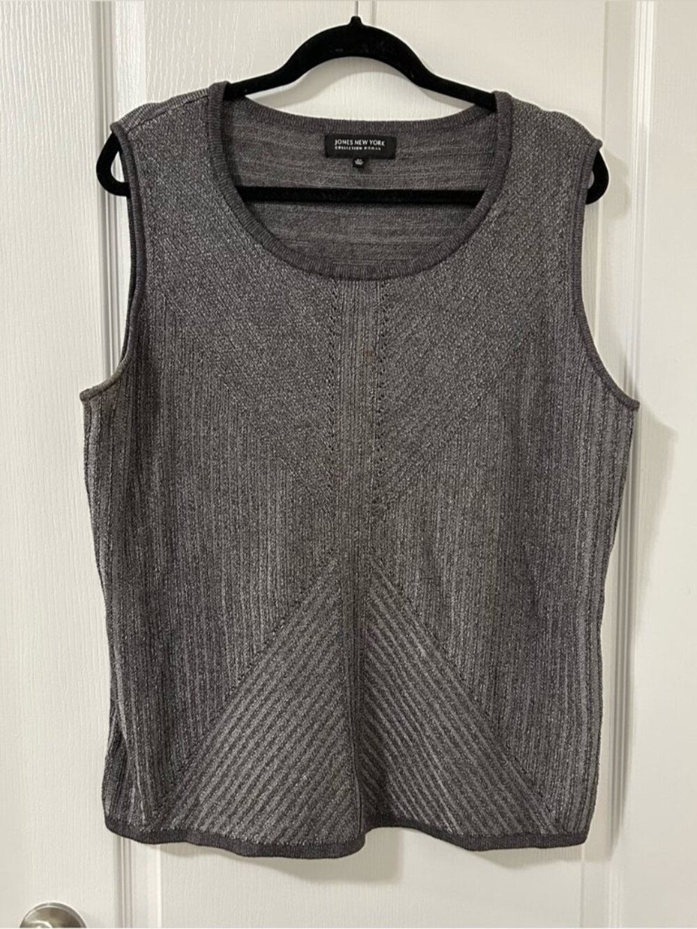 Y2k Jones New York Knit Sweater Vest Grey 2X business casual office neutral